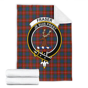 Fraser Ancient Tartan Blanket with Family Crest