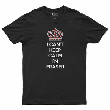 Fraser Can't Keep Calm Men's T-Shirt Black - Tartan Vibes Clothing