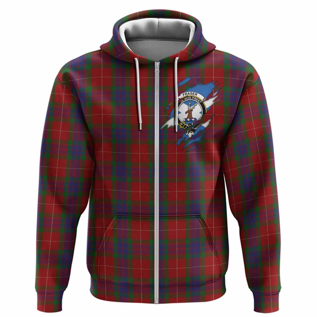 Fraser Clan Crest In Me Tartan Hoodie Scotland Flag Style