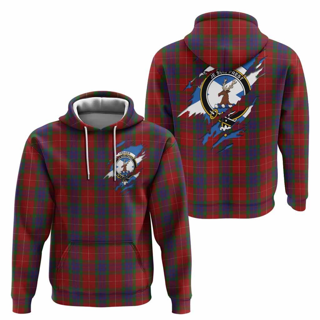 Fraser Clan Crest In Me Tartan Hoodie Scotland Flag Style
