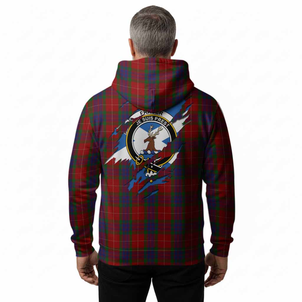 Fraser Clan Crest In Me Tartan Hoodie Scotland Flag Style