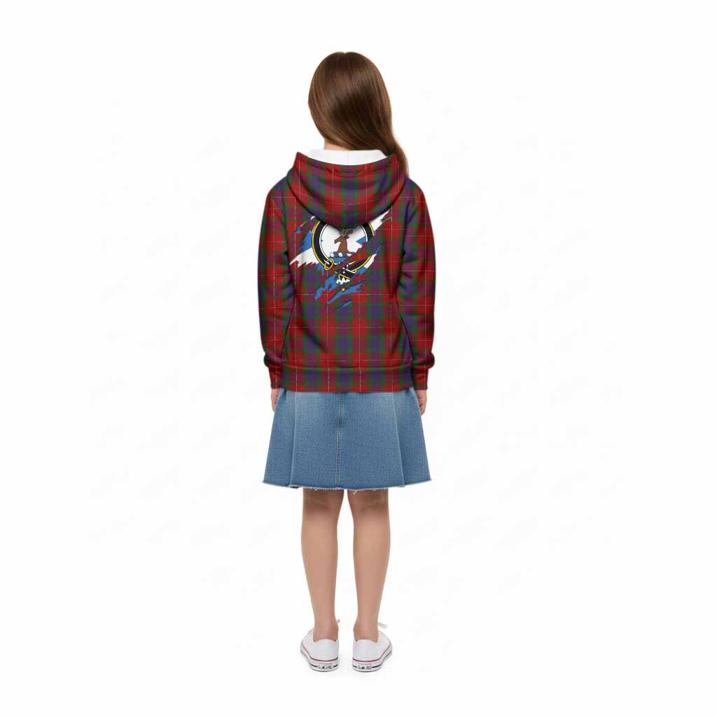 Fraser Clan Crest In Me Tartan Kid Hoodie Scotland Flag Style