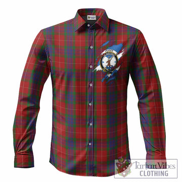 Fraser Clan Crest In Me Tartan Long Sleeve Button Shirts Scotland Flag Style