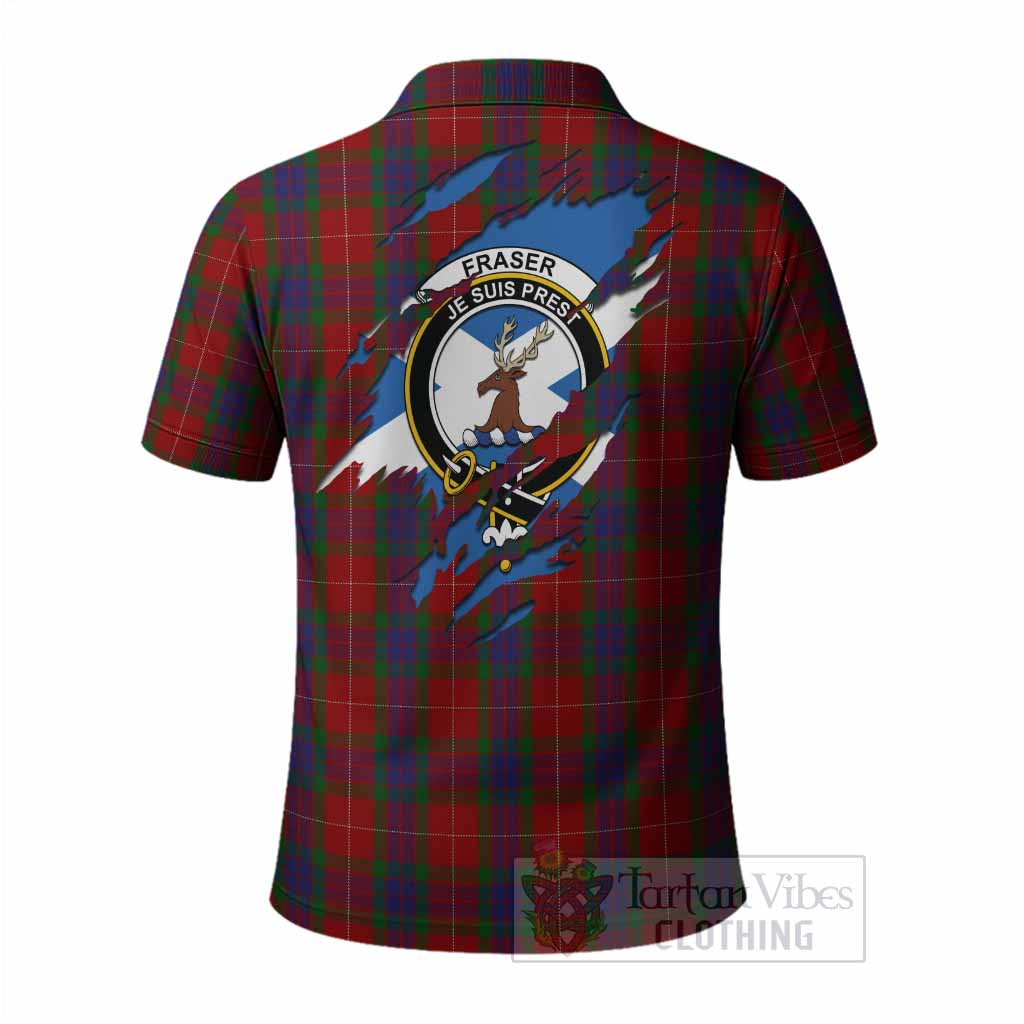 Fraser Clan Crest In Me Tartan Polo Shirt Scotland Flag Style