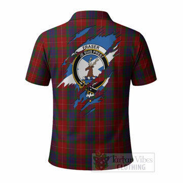 Fraser Clan Crest In Me Tartan Polo Shirt Scotland Flag Style