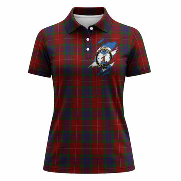 Fraser Clan Crest In Me Tartan Women Polo Shirt Scotland Flag Style