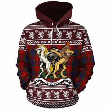 Fraser Clan Tartan Crest Christmas Cotton Hoodie Coat of Arms Funny Style