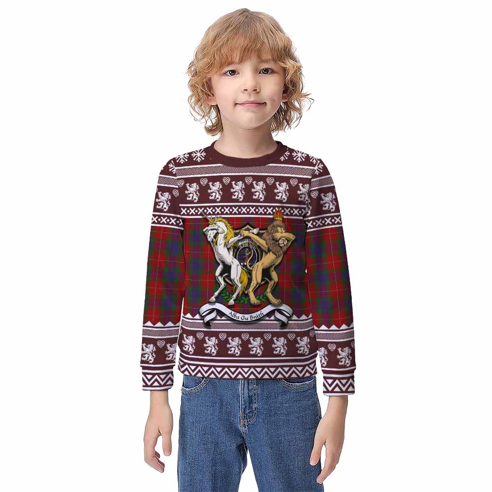 Fraser Clan Tartan Crest Christmas Kid Ugly Sweatshirt Coat of Arms Funny Style - Tartan Vibes Clothing
