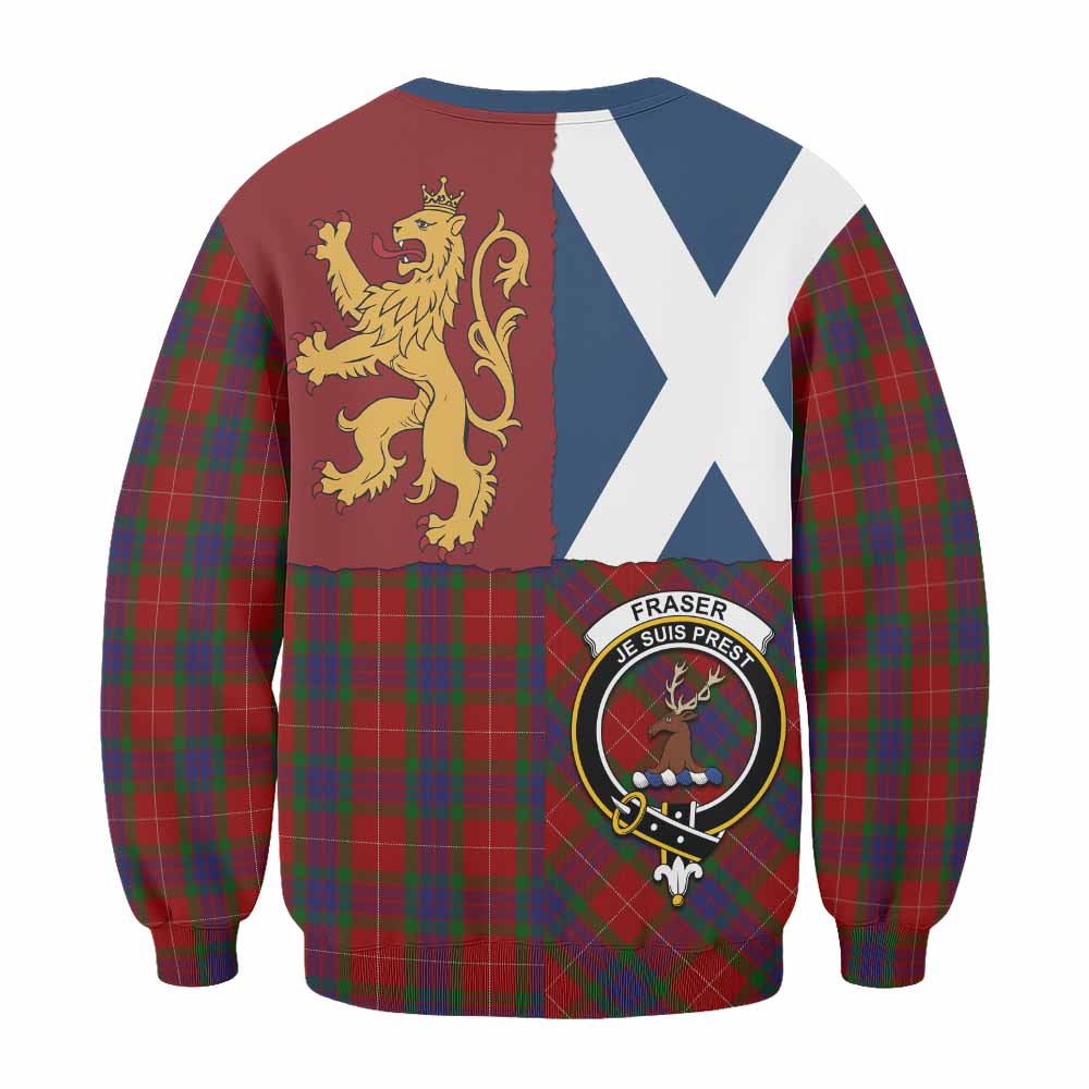 Fraser Crest Tartan Sweatshirt with Lion Rampant Saltire Style