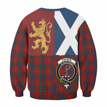 Fraser Crest Tartan Sweatshirt with Lion Rampant Saltire Style