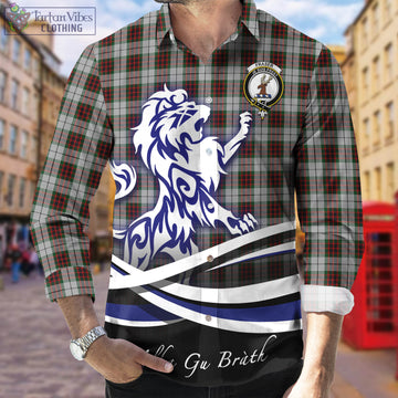 Fraser Dress Tartan Long Sleeve Button Up Shirt with Alba Gu Brath Regal Lion Emblem