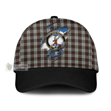 Fraser Dress Tartan Classic Cap with Family Crest In Me Style
