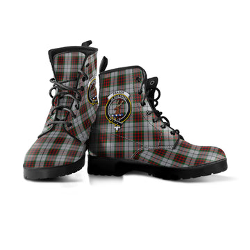 Fraser Dress Tartan Leather Boots with Family Crest