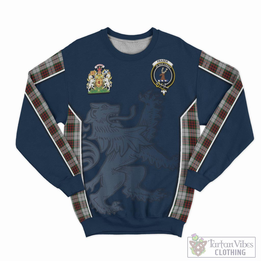 Tartan Vibes Clothing Fraser Dress Tartan Sweater with Family Crest and Lion Rampant Vibes Sport Style