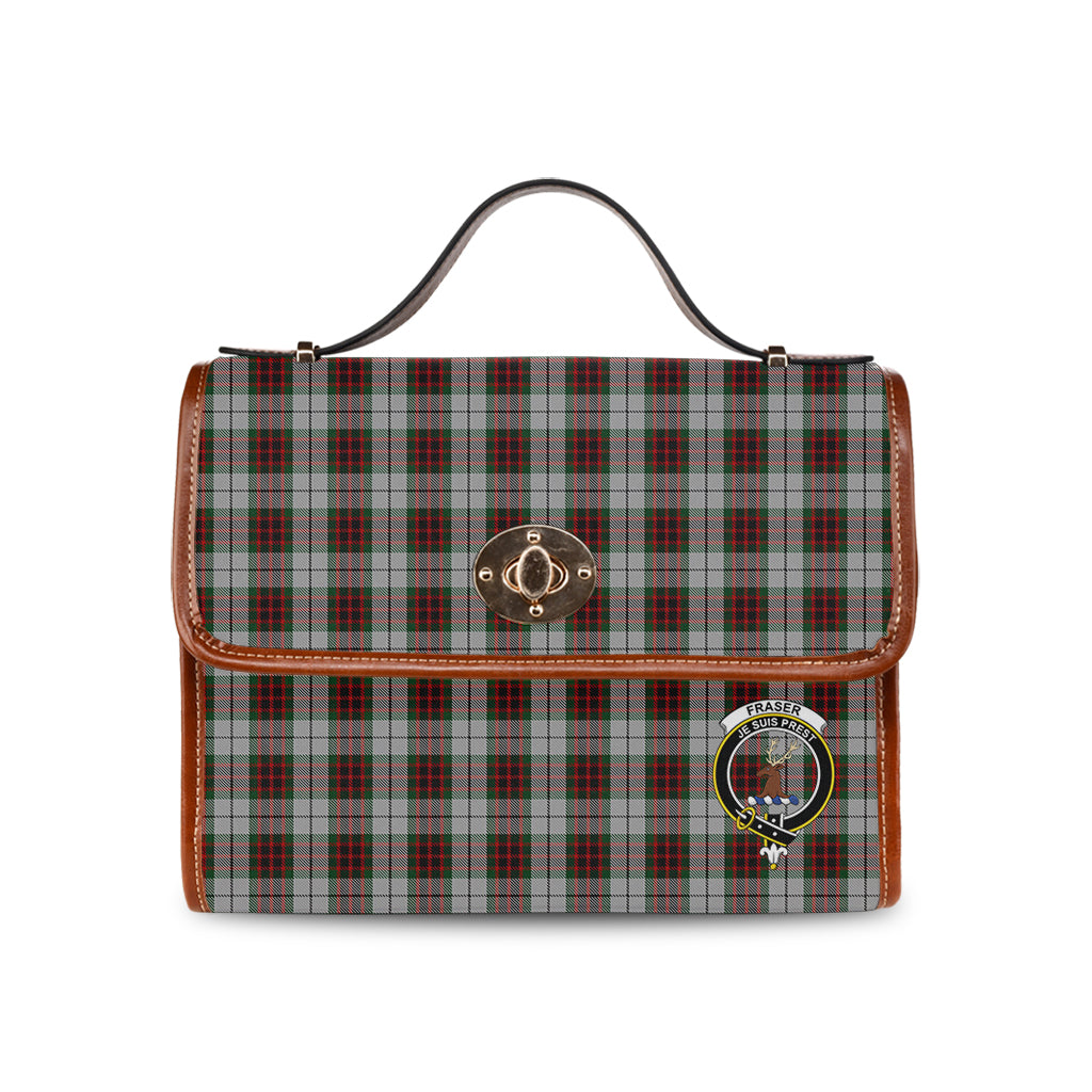 fraser-dress-tartan-leather-strap-waterproof-canvas-bag-with-family-crest