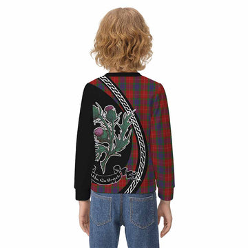 Fraser Family Crest Tartan Kid Knitted Sweatshirt Alba Thistle Inspired - Tartan Vibes Clothing