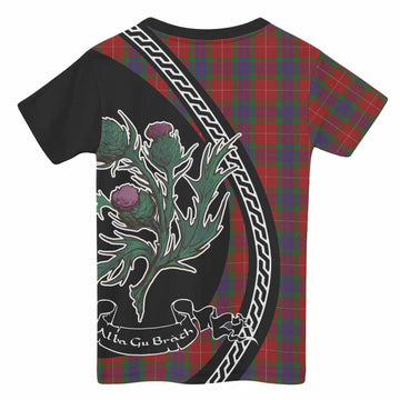 Fraser Family Crest Tartan Kid T-shirt Alba Thistle Inspired - Tartan Vibes Clothing