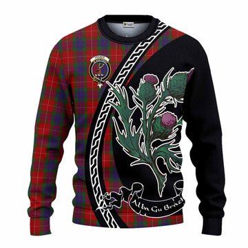 Fraser Family Crest Tartan Knitted Sweater Alba Thistle Inspired - Tartan Vibes Clothing