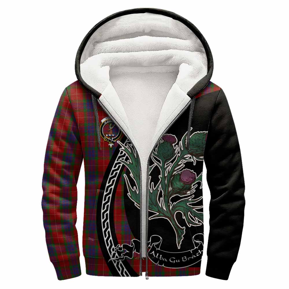 Fraser Family Crest Tartan Sherpa Hoodie Alba Thistle Inspired - Tartan Vibes Clothing