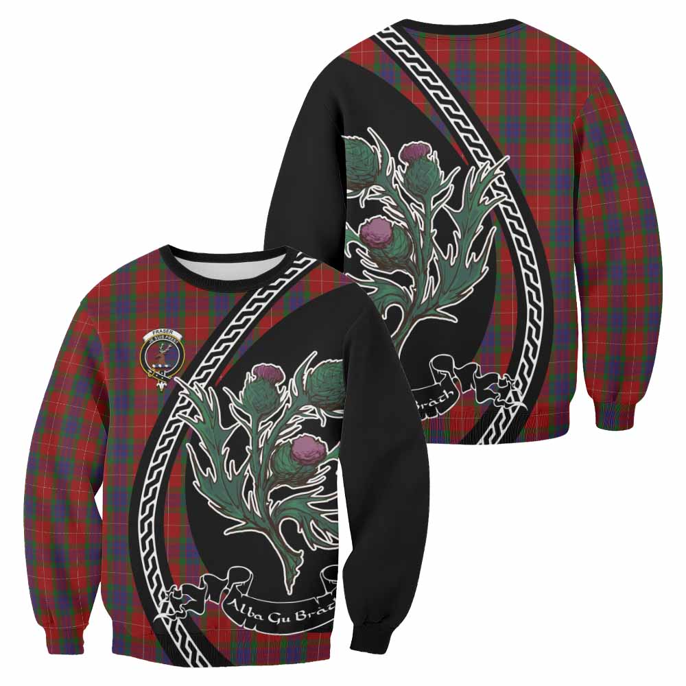 Fraser Family Crest Tartan Sweatshirt Alba Thistle Inspired - Tartan Vibes Clothing
