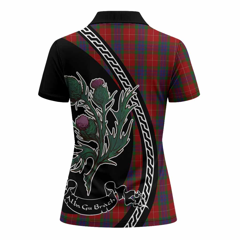 Fraser Family Crest Tartan Women Polo Shirt Alba Thistle Inspired - Tartan Vibes Clothing