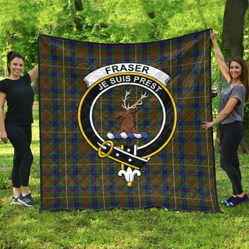 Fraser Hunting Tartan Quilt with Family Crest