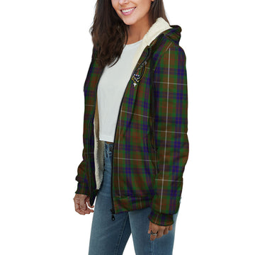Fraser Hunting Tartan Sherpa Hoodie with Family Crest