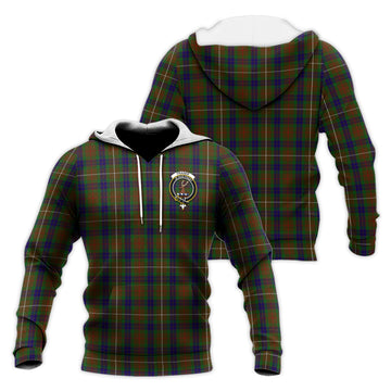 Fraser Hunting Tartan Knitted Hoodie with Family Crest