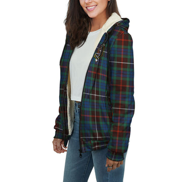 Fraser Hunting Ancient Tartan Sherpa Hoodie with Family Crest