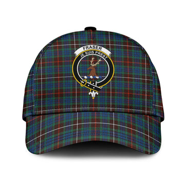 Fraser Hunting Ancient Tartan Classic Cap with Family Crest