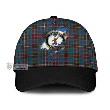 Fraser Hunting Ancient Tartan Classic Cap with Family Crest In Me Style