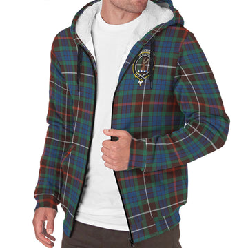 Fraser Hunting Ancient Tartan Sherpa Hoodie with Family Crest