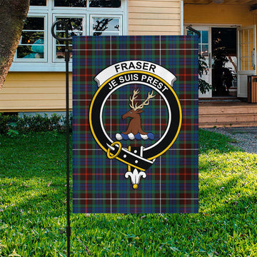 Fraser Hunting Ancient Tartan Flag with Family Crest