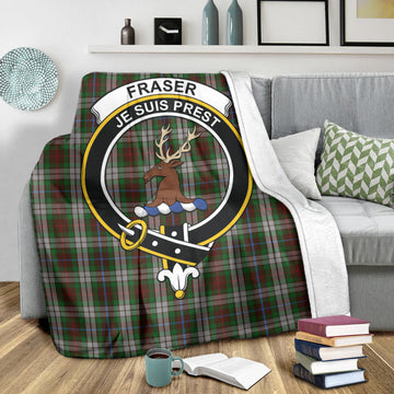 Fraser Hunting Dress Tartan Blanket with Family Crest