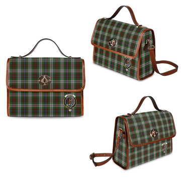 fraser-hunting-dress-tartan-leather-strap-waterproof-canvas-bag-with-family-crest