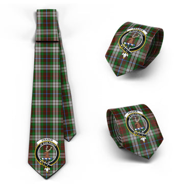 Fraser Hunting Dress Tartan Classic Necktie with Family Crest