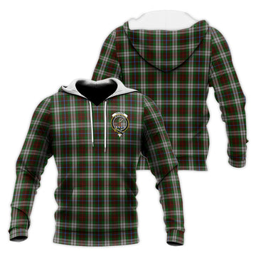 Fraser Hunting Dress Tartan Knitted Hoodie with Family Crest