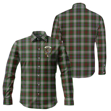 Fraser Hunting Dress Tartan Long Sleeve Button Up Shirt with Family Crest
