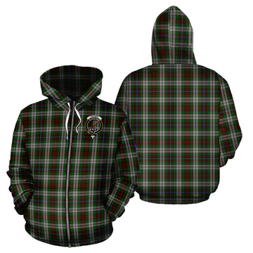 Fraser Hunting Dress Tartan Hoodie with Family Crest