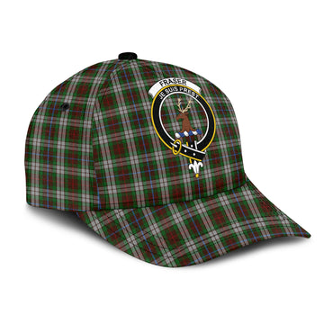 Fraser Hunting Dress Tartan Classic Cap with Family Crest