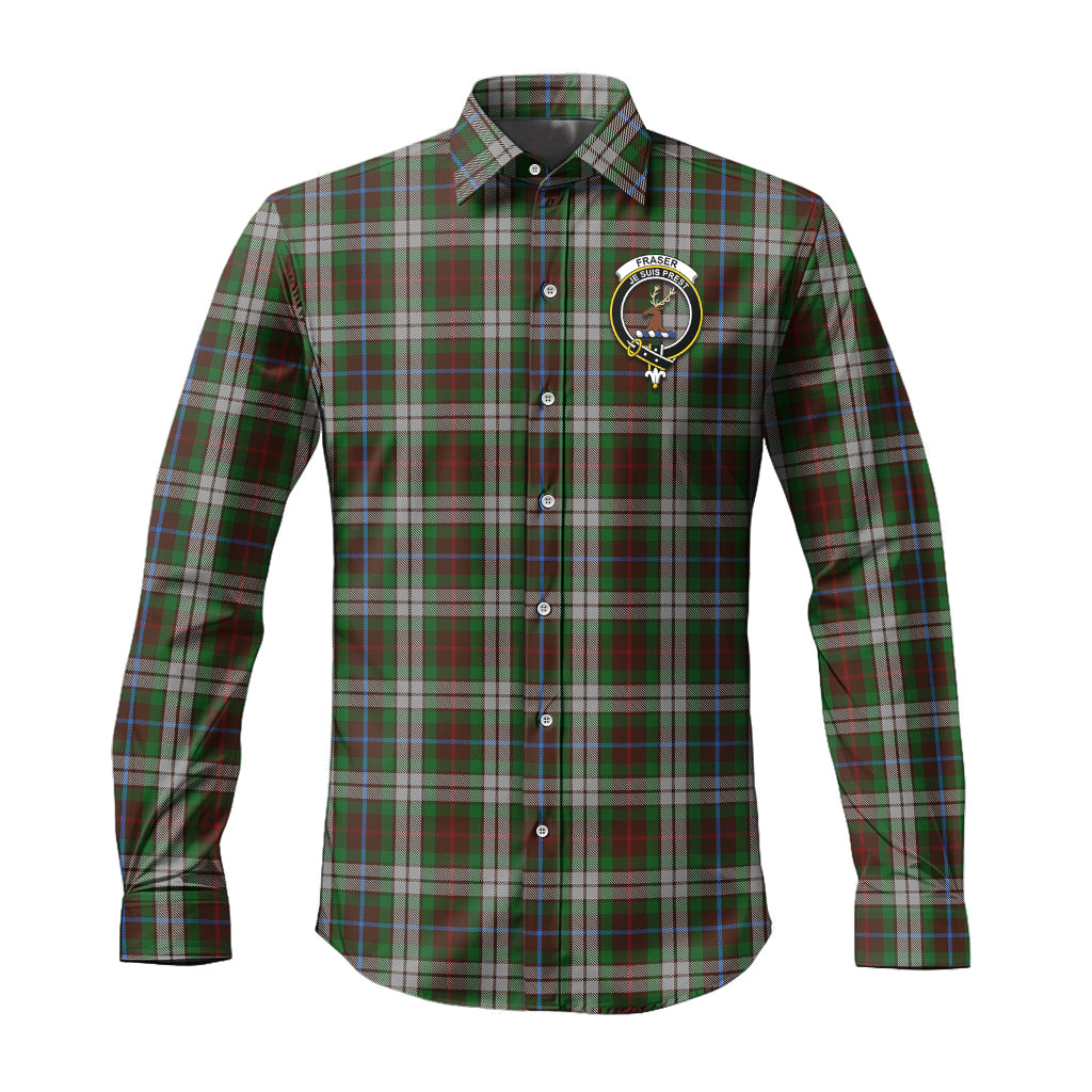 fraser-hunting-dress-tartan-long-sleeve-button-up-shirt-with-family-crest