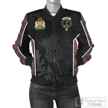 Fraser Hunting Modern Tartan Bomber Jacket with Family Crest and Scottish Thistle Vibes Sport Style