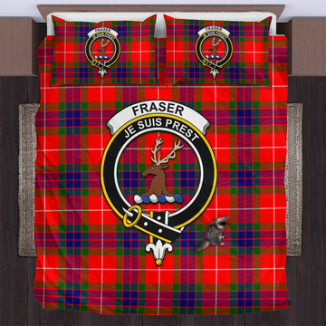 Fraser Modern Tartan Bedding Set with Family Crest