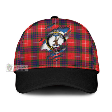Fraser Modern Tartan Classic Cap with Family Crest In Me Style
