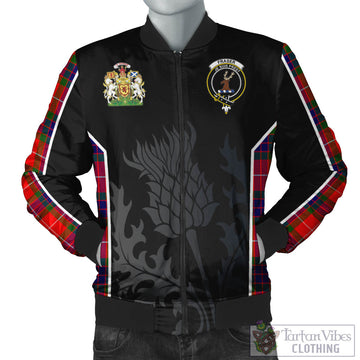 Fraser Modern Tartan Bomber Jacket with Family Crest and Scottish Thistle Vibes Sport Style