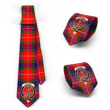 Fraser Modern Tartan Classic Necktie with Family Crest