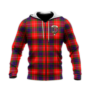 Fraser Modern Tartan Knitted Hoodie with Family Crest