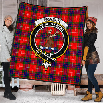 Fraser Modern Tartan Quilt with Family Crest