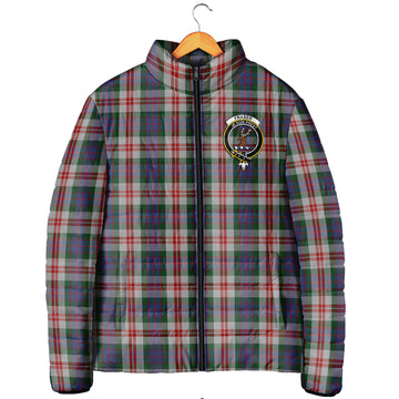 Fraser Red Dress Tartan Padded Jacket with Family Crest
