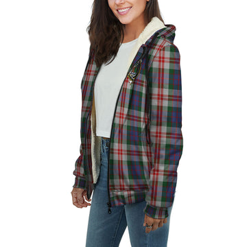Fraser Red Dress Tartan Sherpa Hoodie with Family Crest